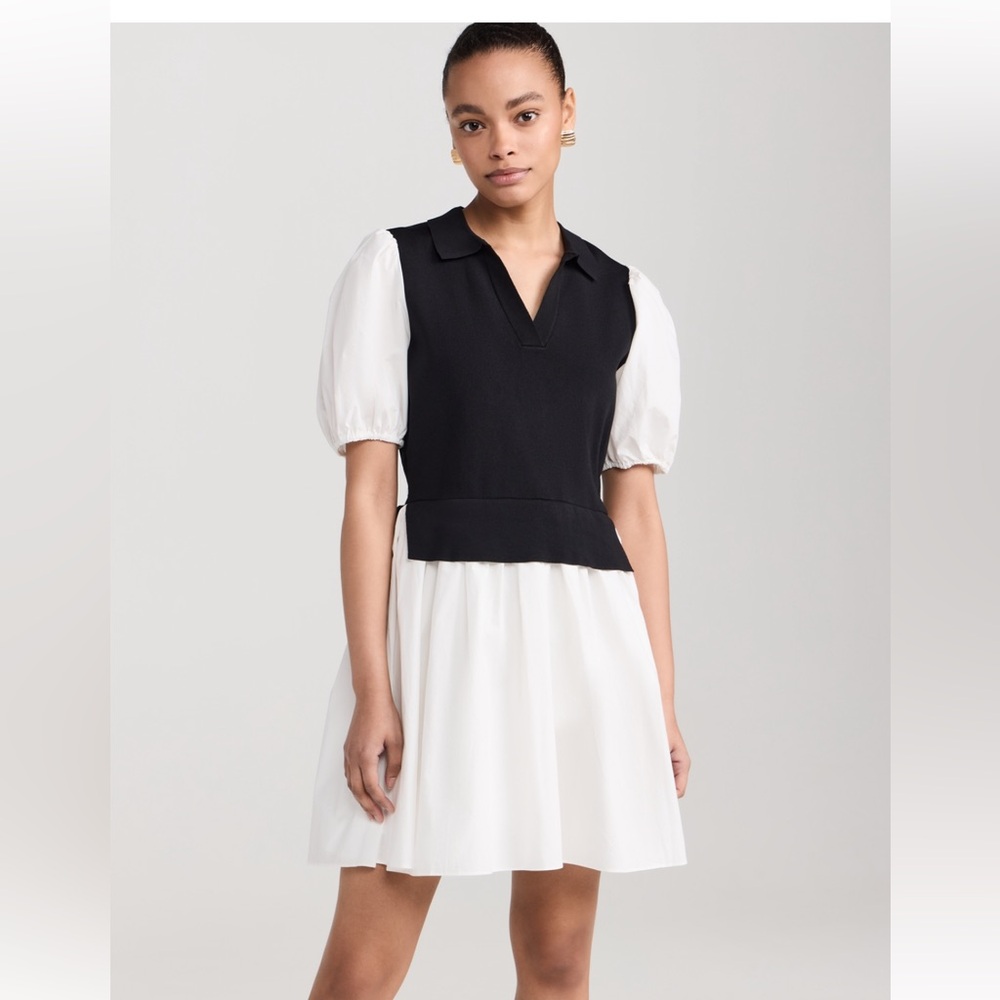 Knit Collared Poplin Mini Dress size XS NEW with tags